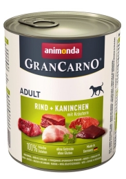 ANIMONDA GranCarno Adult Beef, rabbit and herbs - wet dog food - 800g