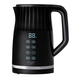 Adler Kettle with LED display AD 1350 Electric 2200 W 1.7 L Stainless Steel 360° rotational base Black