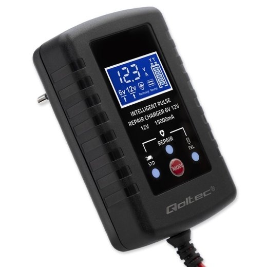 Qoltec Charger for AGM GEL STD 6V 12V 2A LED display
