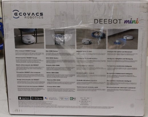 SALE OUT. Ecovacs DEEBOT mini Vacuum cleaner, Robot, Wet&Dry, ZeroTangle Technology, Agile Navigation, White/Blue + Auto-empty station Ecovacs Robo...