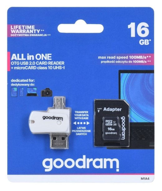Goodram M1A4-0160R12 memory card 16 MicroSDHC Class 10 UHS-I