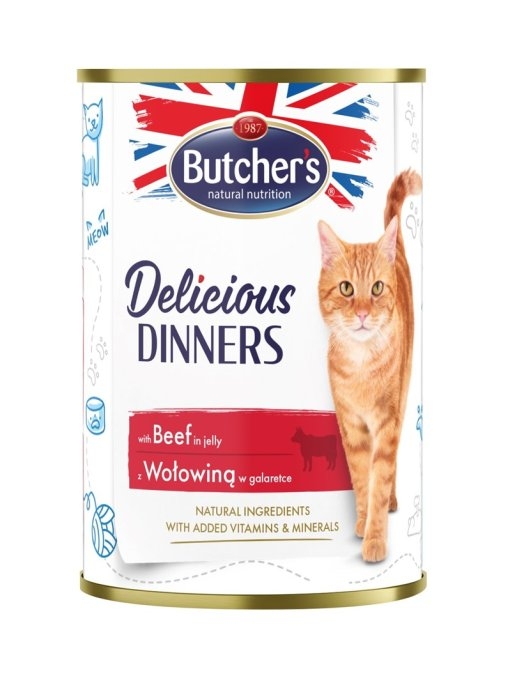 BUTCHER'S Delicious Dinners Pieces of beef in jelly - wet cat food - 400g