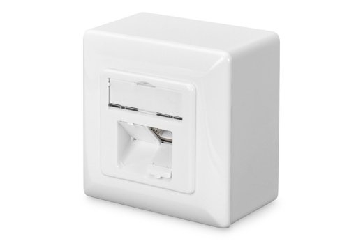 CAT 6, Class E, Wall Outlet, shielded, surface mount