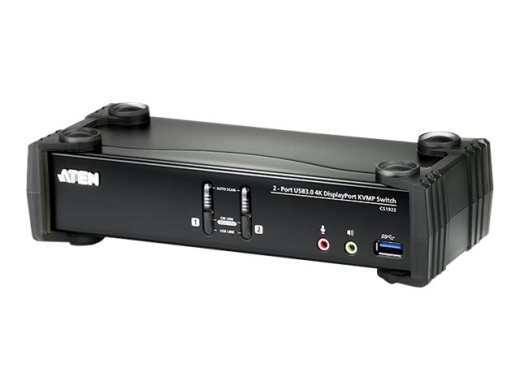 Aten CS1922 2-Port USB 3.0 4K DisplayPort KVMP Switch Aten 2-Port USB 3.0 4K DisplayPort KVMP™ Switch (Cables included) CS1922