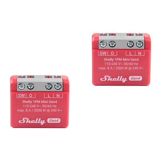2 vnt. Shelly 1PM Mini Gen4 Zigbee/Matter valdiklių rinkinys