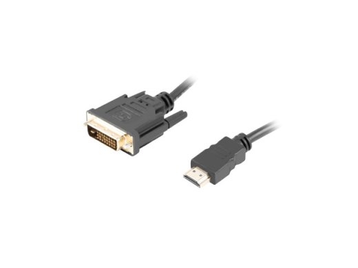 Lanberg HDMI to DVI-D Cable Dual Link with Gold-Plated 4K Connectors CA-HDDV-20CU-0018-BK HDMI to DVI-D 1.8 m