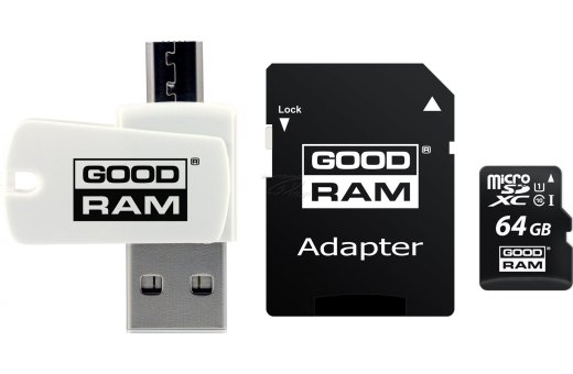 Goodram All in one M1A4-0640R12 memory card 64 MicroSDXC Class 10 UHS-I + The card reader