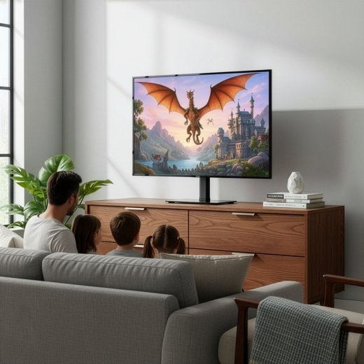 Maclean universal TV stand, for RTV cabinet, stand, max. 35 kg, 20 degree rotation, for 32-55" TV, MC-132