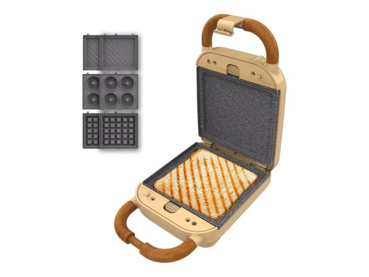 Cecotec Sandwich Maker Rock'nToast Retro One Yellow Retro-style 700 W Number of plates 3 Yellow