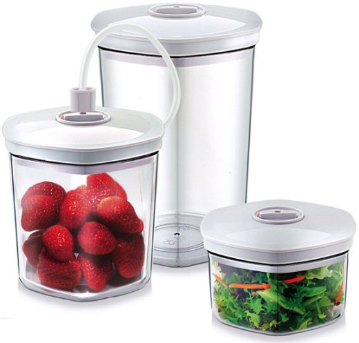 Caso Vacuum Canister Set 01260 3 canisters White/Transparent