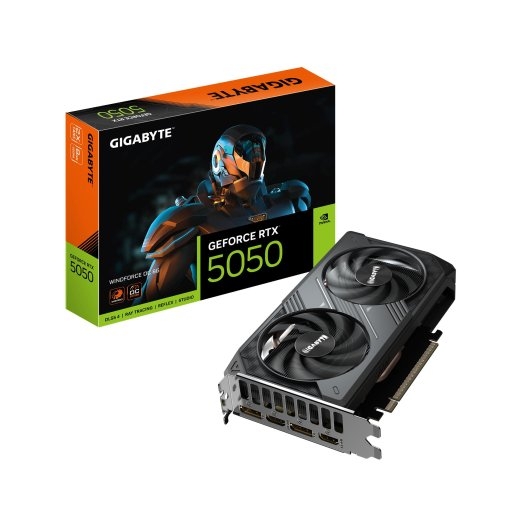 Graphics Card GIGABYTE NVIDIA GeForce RTX 5050 8 GDDR6 128 bit PCIE 5.0 16x GPU 2587 MHz Dual Slot Fansink GV-N5050WF2OC-8GD1.0
