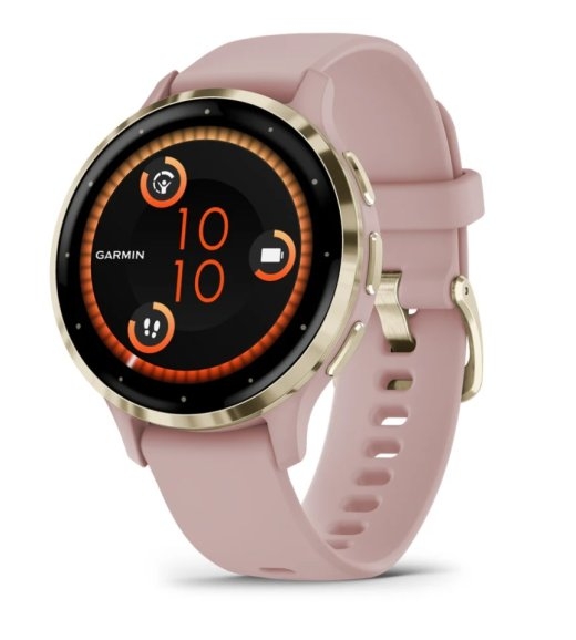 Garmin Venu 3S 3.05 cm (1.2") AMOLED 41 mm Digital 390 x 390 pixels Touchscreen Gold, Rose Wi-Fi GPS (satellite)