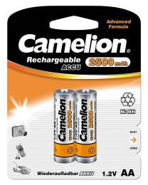 Camelion AA/HR6 2500 mAh Rechargeable Batteries Ni-MH 2 pc(s)