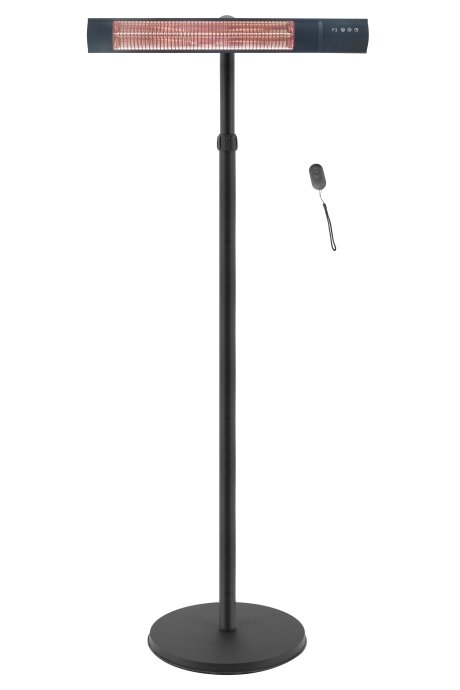 TunaBone Electric Standing Patio Heater, Single carbon golden tube TB2580ST-01 Patio heater 2500 W Black