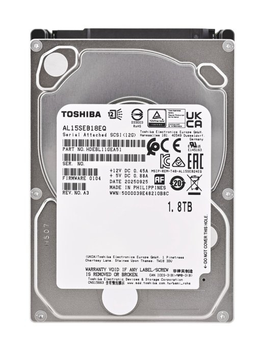 Toshiba AL15SEB18EQ internal hard drive 1.8 TB 10500 RPM 128 MB 2.5" SAS