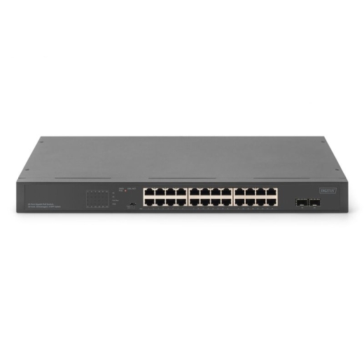 DIGITUS Switch DN-95348-2 - 24 Ports - 24x GE (10/100/1000) - 2x SFP - 24x PoE
