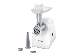 Bosch Meat mincer SmartPower MFW2510W White 350 W Number of speeds 1 2 Discs: 3.8 and 8 mm; Sausage filler accessory.