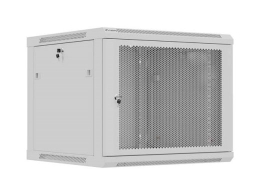 Wall-mounted rack cabinet 19" 9U 600x600 grey perforated door Lanberg (flat pack)