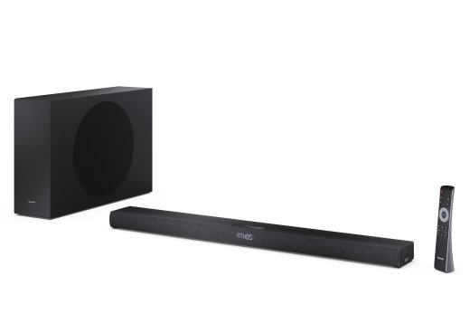 Sharp 2.1ch Ultra-slim Dolby Atmos/DTS Virtual: X Soundbar with Wireless Subwoofer HT-SBW320 360 W Bluetooth Wireless connection Black