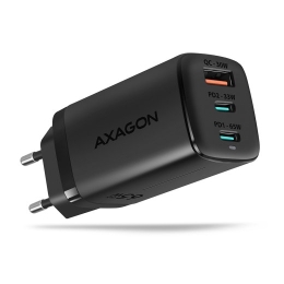 AXAGON GaN wallcharger 3x port (USB-A + 2x USB-C), 65W ACU-DPQ65