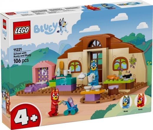 Blocks Bluey 11221 School with Rusty and Bluey