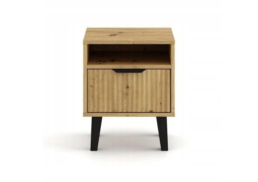 SCANDI 1S SLIM OAK ARTISAN BEDSIDE TABLE