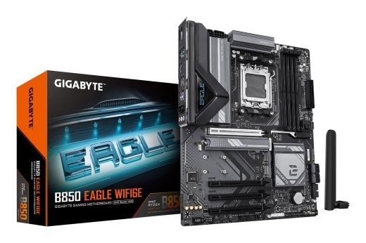 GIGABYTE B850 EAGLE WIFI6E Motherboard - AMD Ryzen 9000 Series CPUs, 8+2+2 Phases Digital VRM, up to 8200MHz DDR5 (OC), 1xPCIe 5.0 + 2xPCIe 4.0 M.2...