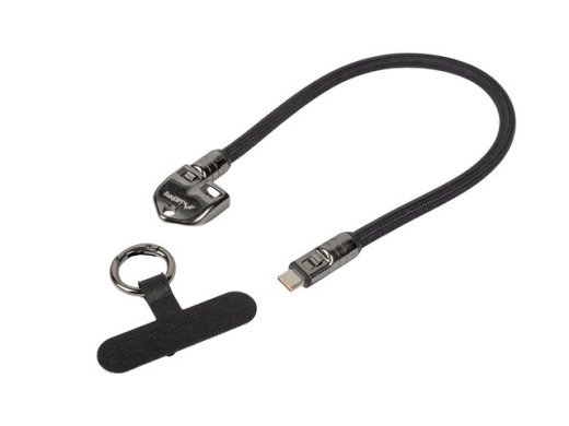 Lanberg USB-C M/M Lanyard/Keychain Cable, 0.3 m, 240 W CA-CMCM-10LN-0003-BK
