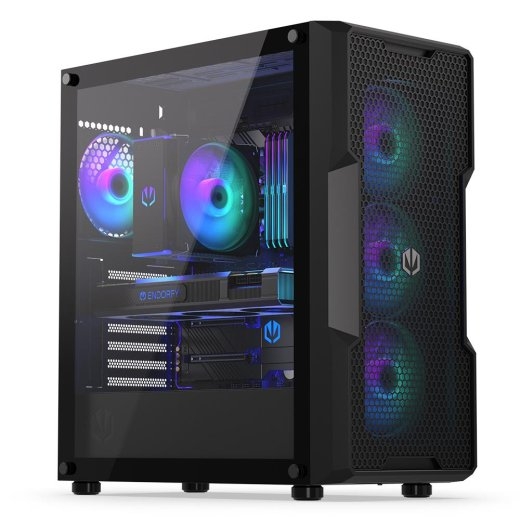 Case ENDORFY Regnum 400 ARGB MidiTower Not included ATX MiniITX Colour Black EY2A009