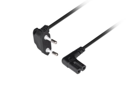 Lanberg CEE 7/16 to IEC 320 C7 Euro (radio) power cord 3m angled VDE CA-C7CA-12CC-0030-BK
