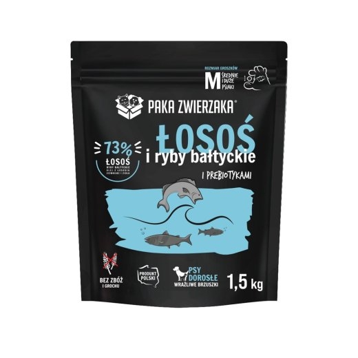PAKA ZWIERZAKA Salmon with Baltic fish M - dry dog food - 1,5kg