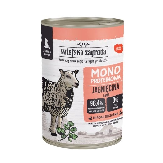 WIEJSKA ZAGRODA Puppy Lamb Mono - wet dog food - 400g