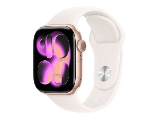 Apple Watch Series 11 GPS + Cellular 42mm Rose Gold Aluminium Case with Light Blush Sport Band - M/L Apple