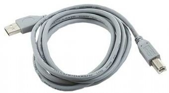 USB 2.0 A-plug B-plug 6ft cable, grey color