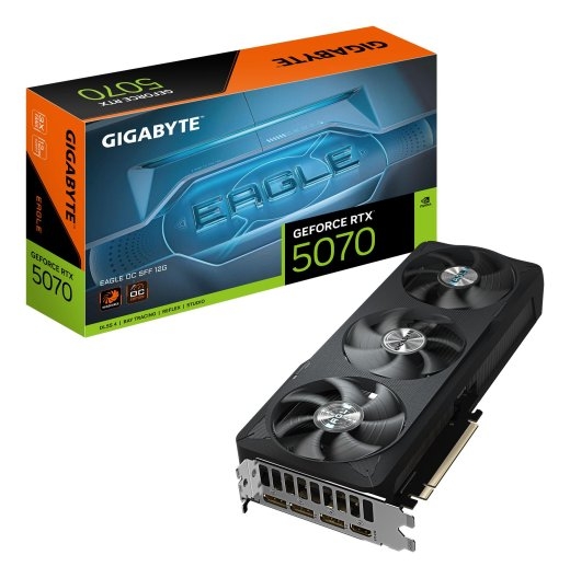 Graphics Card GIGABYTE NVIDIA GeForce RTX 5070 12 GDDR7 192 bit PCIE 5.0 16x GPU 2587 MHz Triple slot Fansink 1xHDMI 3xDisplayPort GV-N5070EAGLEOC-...