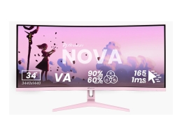 Arozzi Nova 34 " VA UWQHD 21:9 165 Hz 1 ms 3440 x 1440 pixels 350 cd/m² HDMI ports quantity 2 Pink