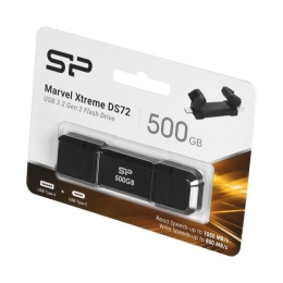 Silicon Power DS72 USB flash drive 500 USB Type-A / USB Type-C 3.2 Gen 2 (3.1 Gen 2) Black