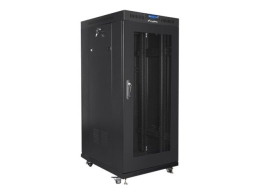 Lanberg Rack cabinet 19" free-standing 22U/800x800 (flat pack) with glass door, LCD FF01-8822-23BL Black