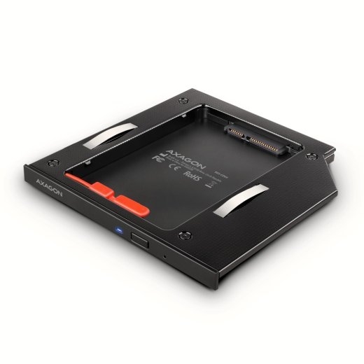 RSS-CD09 2.5" SSD/HDD caddy into DVD slot, 9.5 mm, LED, ALU