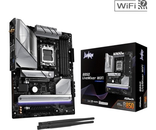 Asrock Motherboard B850 LIVEMIXER WIFI AM5 4DDR5 USB3.2 ATX