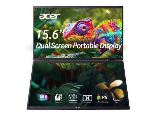 Acer PD163QBMIUUX PD3 Series 16 " IPS 16:9 60 Hz 8 ms 1920 x 1080 pixels 250 cd/m² HDMI ports quantity 1 Black