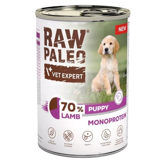 VETEXPERT Raw Paleo Mono Lamb puppy- wet dog food - 400g