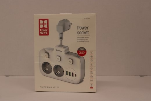 SALE OUT. ColorWay CW-CHE24PDW Power Socket: 2xEU plugs/3xUSB-A/1xUSB-C White 2.5M ColorWay Power Socket CW-CHE24PDW DAMAGED PACKAGING
