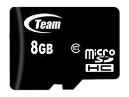 Team memory card - microSDHC - 8 - black