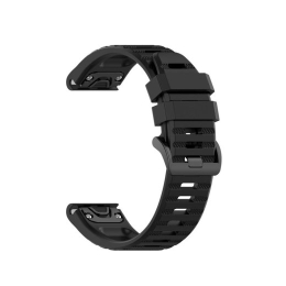 Fixed Silicone Strap for Garmin QuickFit 22mm Black