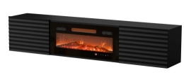 Cama RTV cabinet TULA 183x35x37 black matt + black fireplace