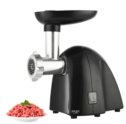 Adler Meat mincer AD 4811 Black 600 W Number of speeds 1 Throughput (kg/min) 1.8 3 replaceable sieves: 3mm for grinding poppies and preparing meat...