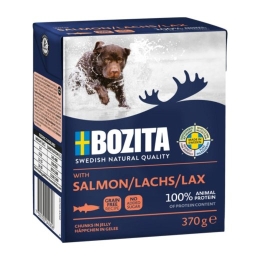 BOZITA Meat chunks with salmon in jelly – wet dog food – 370 g