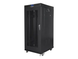 Lanberg Rack cabinet 19" free-standing 27U/600x800 (flat pack) with mesh door, LCD FF01-6827-23BL Black
