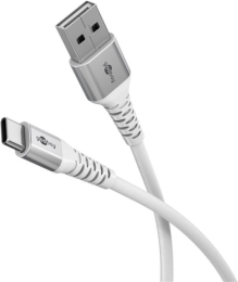 Goobay USB-C to USB-A Supersoft Textile Cable with Metal Plugs 74531